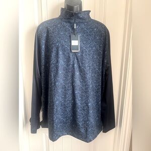 NWT Rouen 1/4 Zip Performance Dry Fit Mock Neck Brushed Casual Golf Jacket, XL